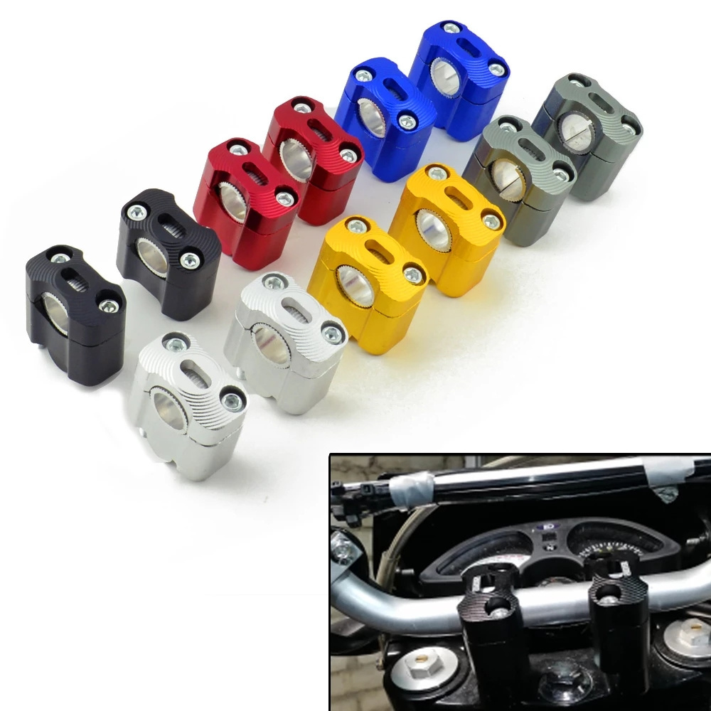 Motorcycle Handle Bar fixed code HandleBar Clamps Riser Adapter Aluminum Universal For 22MM/28MM Pit  Frame Fittings