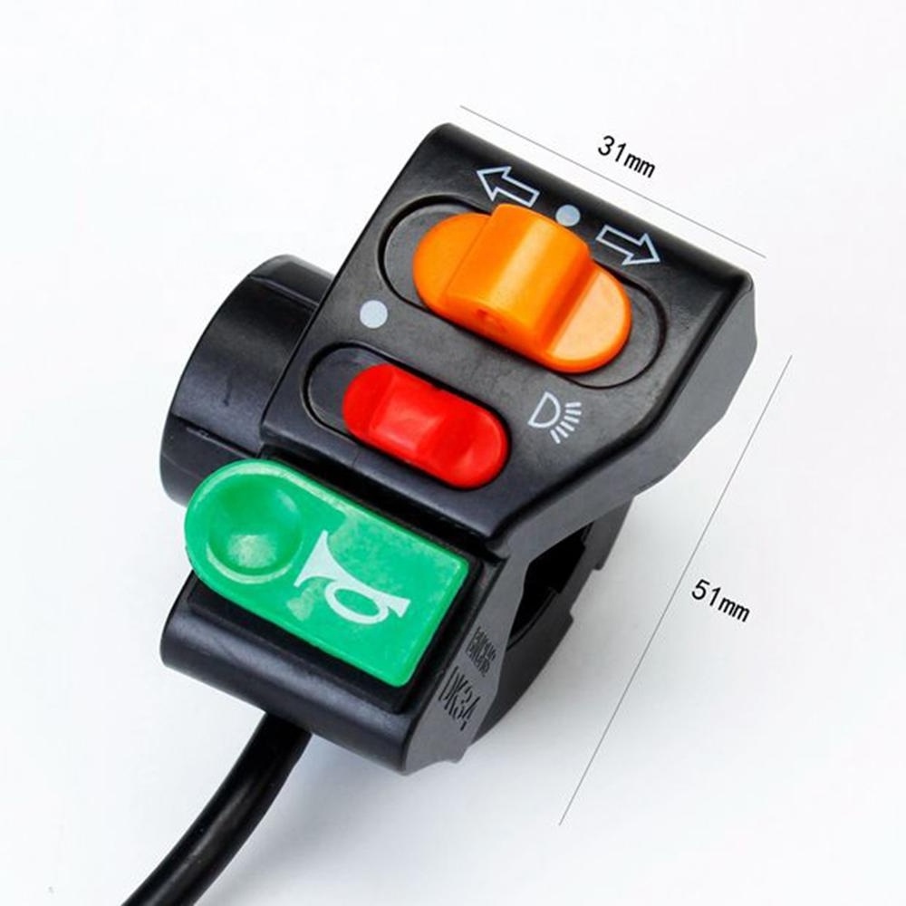 Motorcycle 7/8 Handlebar Horn Turn Signal Head Light Beam Kill Switch 3 In 1 Motorcycle Power Switch