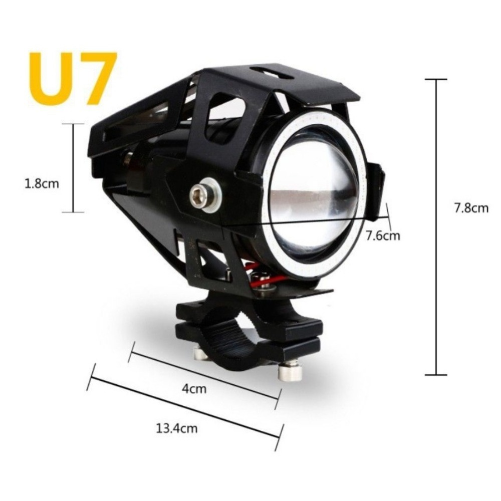 U7  Motorcycle Angel Eyes Led Headlight  spotlights auxiliary brightled headlight motorcycle headlight work Fog light