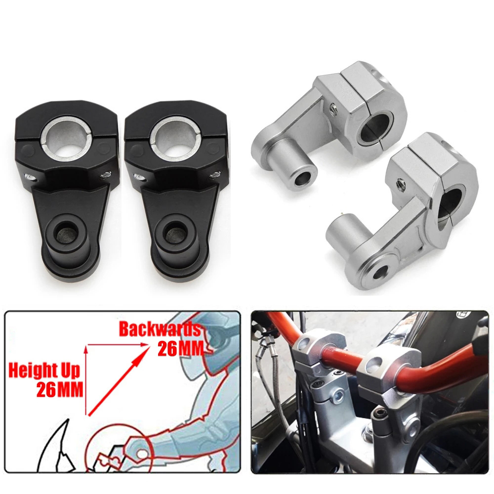 Motorcycle Handle Bar fixed code HandleBar Clamps Riser Adapter Aluminum Universal For 22MM/28MM Pit  Frame Fittings