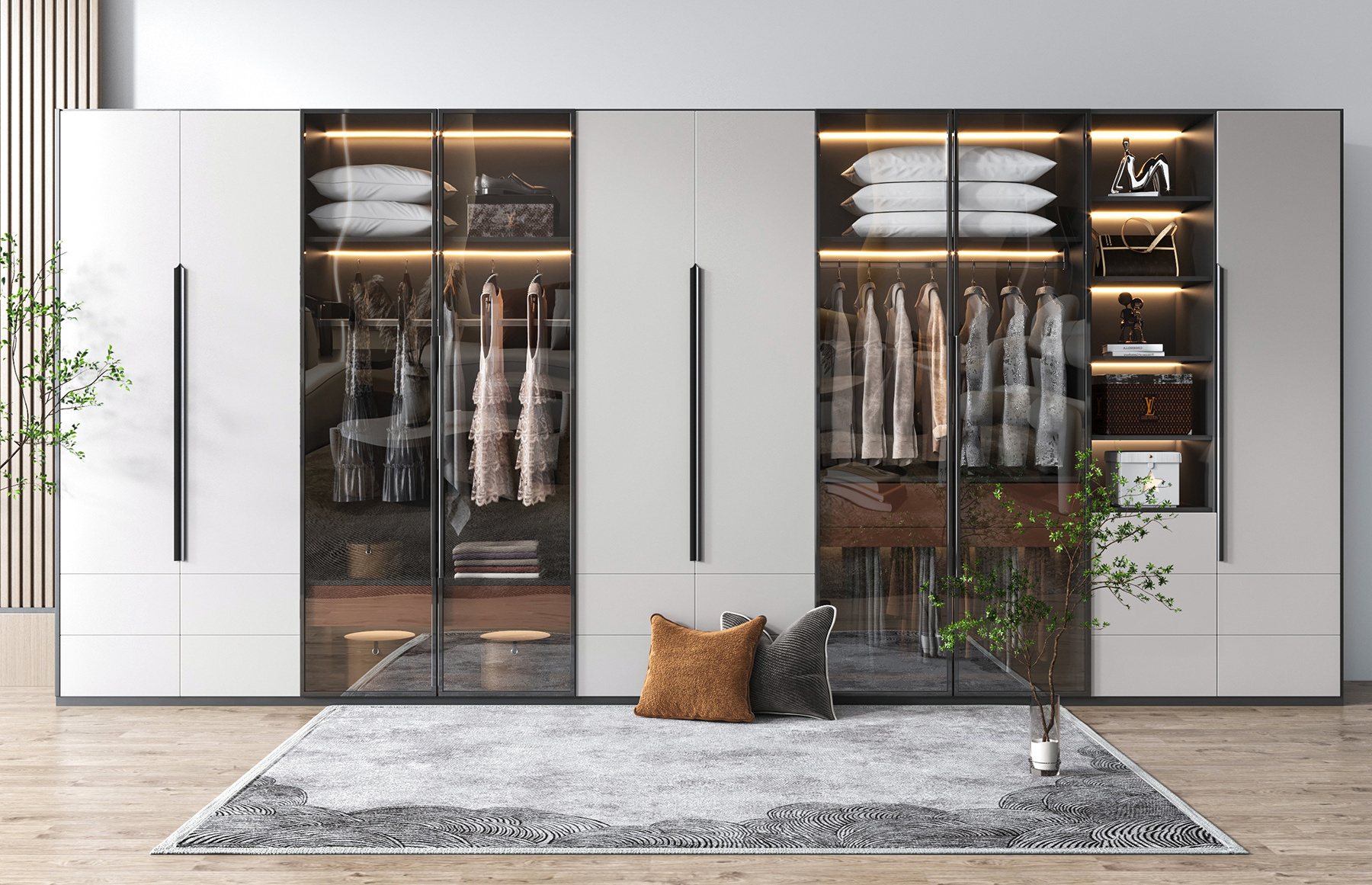 Customized Modern wardrobes with dressing table wardrobe sliding door system walldrope wardrobe bedroom closet