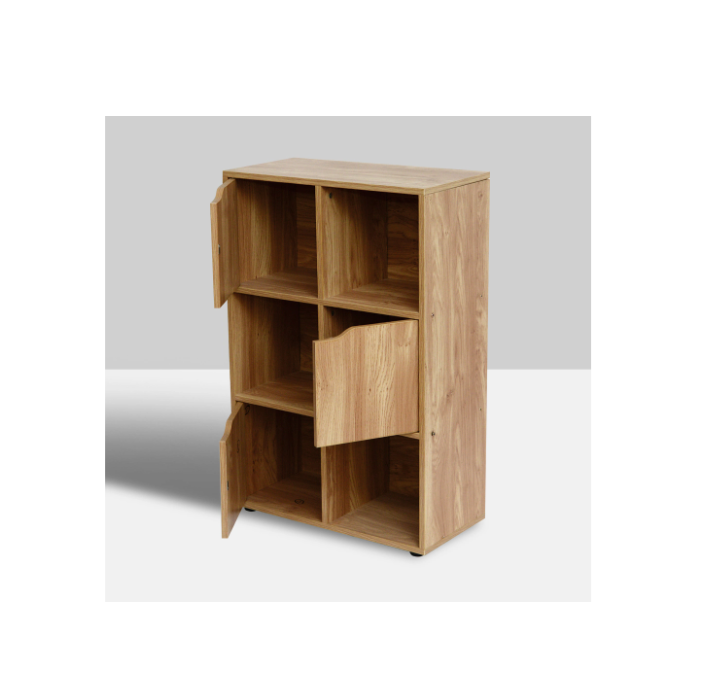 Cheap Modern Wooden Bookcase for Sale 6 Wooden Cube Storage Unit Display Shelves Cupboard Doors Bookcase Shelving High Quality