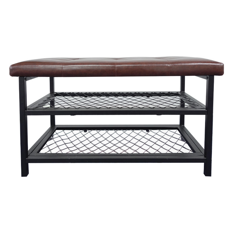 Shoe Bench Storage Entryway Bench with PU Leather Shoe Rack Organizer with Adjustable Shelves for Living Room Bedroom