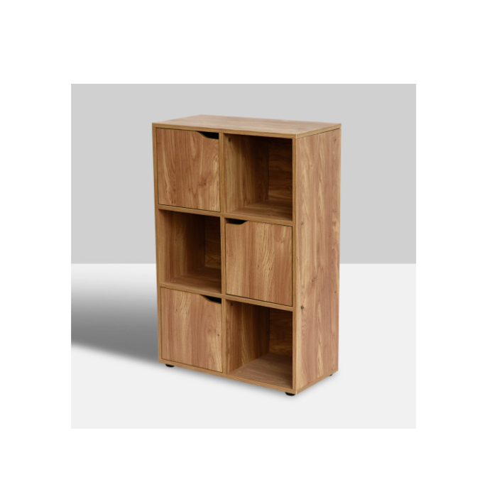 Cheap Modern Wooden Bookcase for Sale 6 Wooden Cube Storage Unit Display Shelves Cupboard Doors Bookcase Shelving High Quality