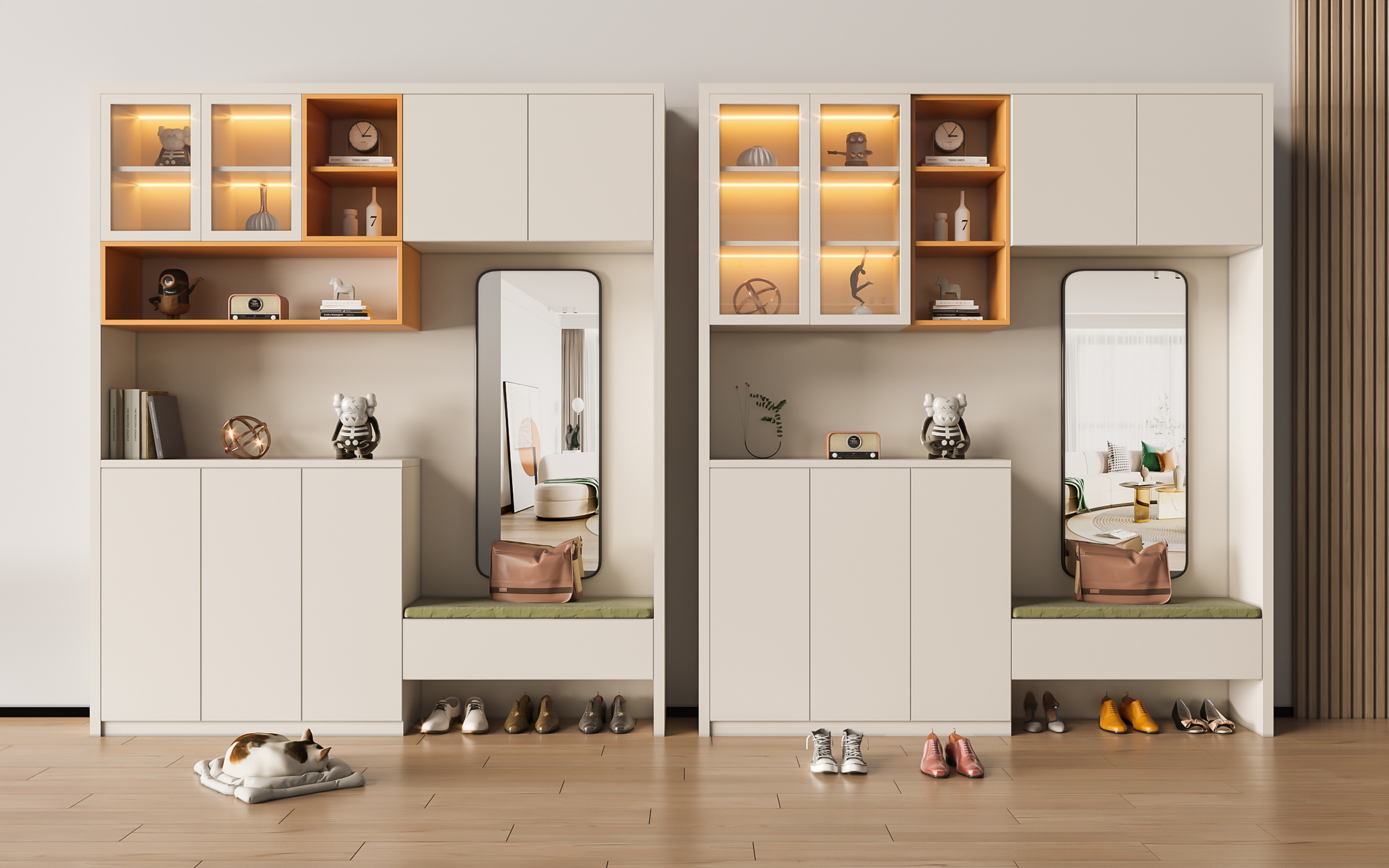 Light luxury shoe cabinet with door storage modern simple doorway entrance locker foyer storage balcony locker