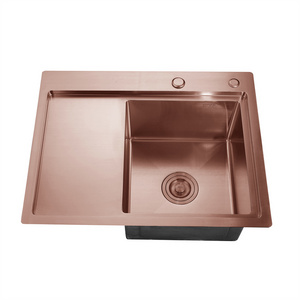 Wholesale price direct factory stainless steel 304 201 faucet nano sink kitchen rose gold