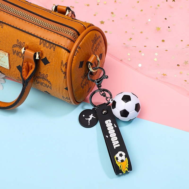 Cobee Soccer Gifts Key Chain, Inspirational Silicone Key Rings Football Keychains for Boys Girls Reward Party Favors