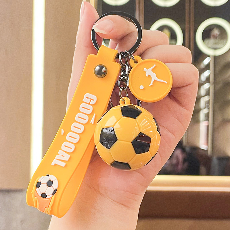 Cobee Soccer Gifts Key Chain, Inspirational Silicone Key Rings Football Keychains for Boys Girls Reward Party Favors