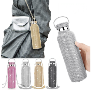 350ml Glitter Diamond Thermos Bottle Insulated Durable Rhinestone Vacuum Cup Stainless Steel Flask Bottle Drinking Kettle