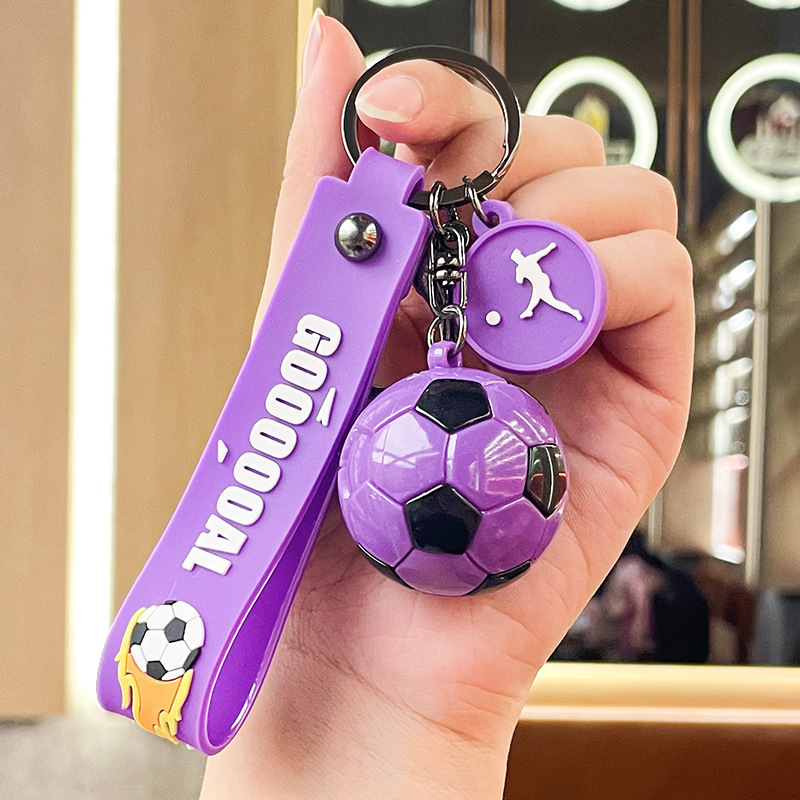 Cobee Soccer Gifts Key Chain, Inspirational Silicone Key Rings Football Keychains for Boys Girls Reward Party Favors