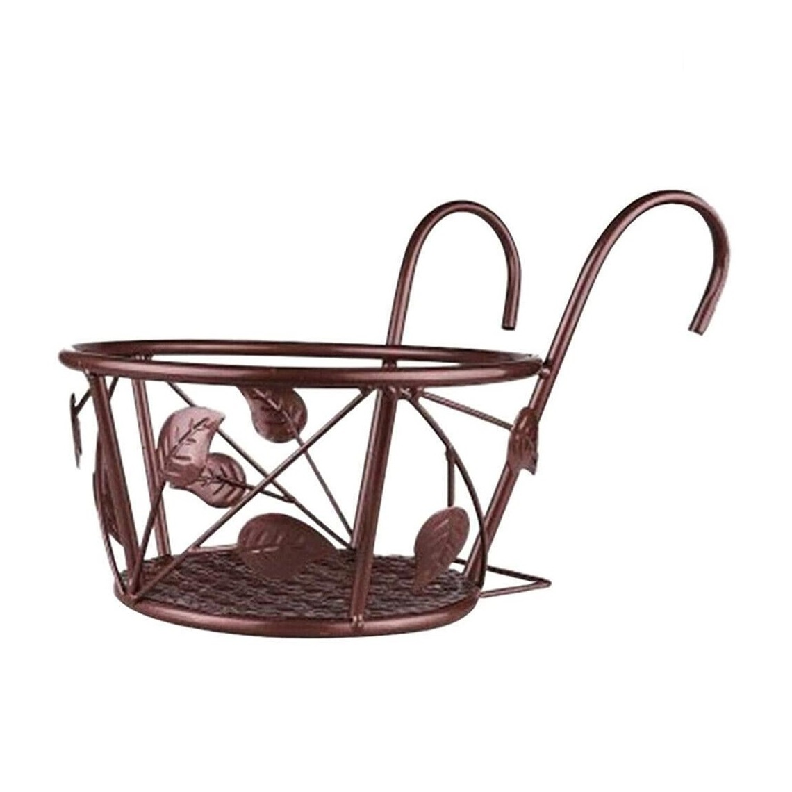 Wholesale manufacture metal planter pot hanger orange color metal Garden Pots & Planters railing hanger