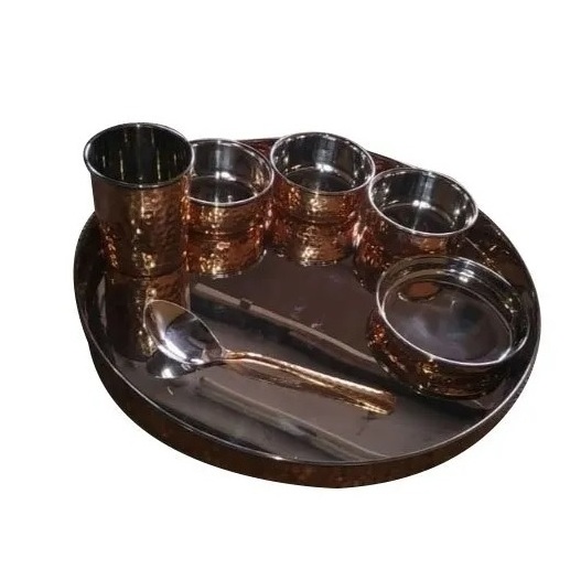 Wholesale copper dinner set Manufacturer Food Serving rose golden color stainless steel copper dinner set