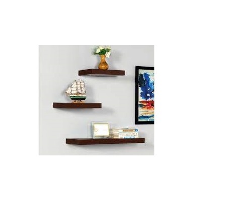 Acacia Wooden Wall Shelves Rack Kitchen Floating Wall Shelf For Bedroom Storage wooden Mounted Display wall decor