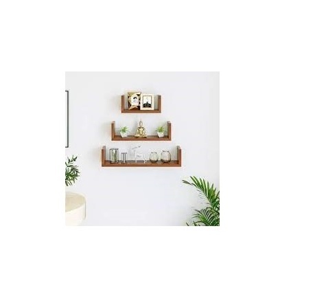 Acacia Wooden Wall Shelves Rack Kitchen Floating Wall Shelf For Bedroom Storage wooden Mounted Display wall decor