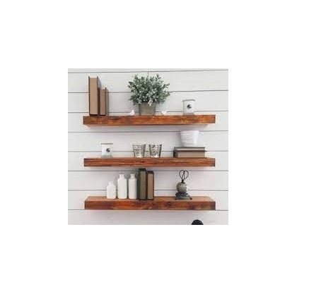 Acacia Wooden Wall Shelves Rack Kitchen Floating Wall Shelf For Bedroom Storage wooden Mounted Display wall decor