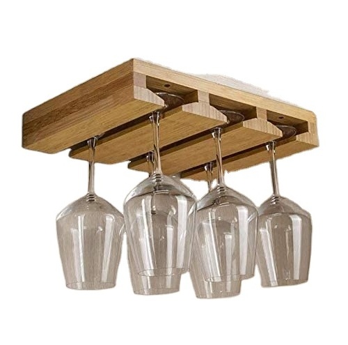 Latest wood glass stand for Under Cabinet Shelf Wine Cup Storage for hot selling product wooden glass rack