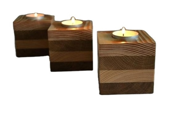 100% natural wood candle holder good quality price wood candle tea light with natural polished for selling sale