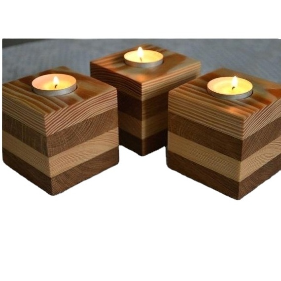 100% natural wood candle holder good quality price wood candle tea light with natural polished for selling sale