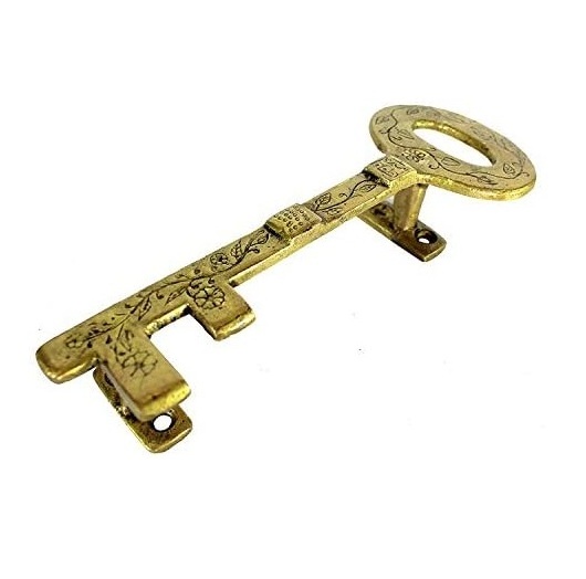 Hot sale brass door handle key shape and cabinet door brass kitchen furniture handle pull customized size