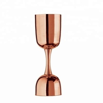 Copper Gold Cocktail Bar Jigger with handle Cocktail Shaker and Vodka Copper Jigger Measuring Shot Glass