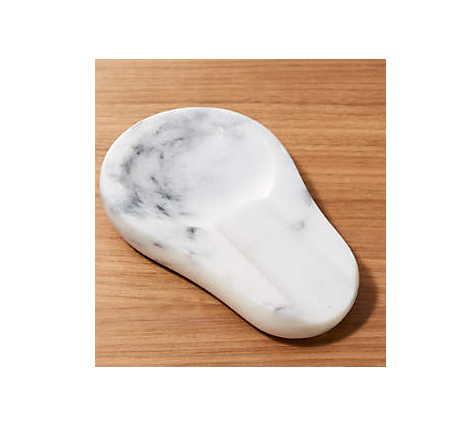 Wholesale manufacture marble cooking spoon rest good quality marble spoon holder White stone kitchen accessories