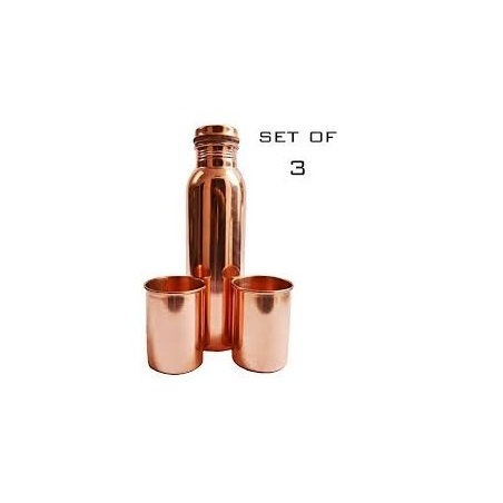 Copper Water Bottle With Time Marker 1 Liter  Water bottles Free  sample copper bottle with handmade use polished and 2 glass