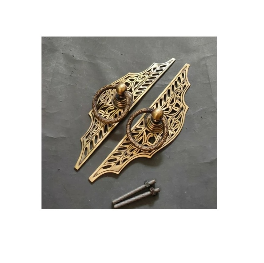 Brass door handle for Interior Room Door Handle leaf design Brass Door Pull Handle customized size and sale