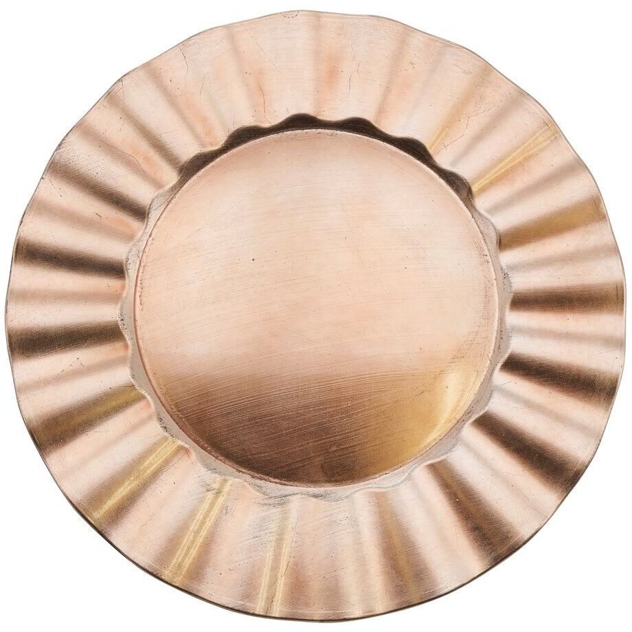 Copper charger plate top selling product rose gold color 100% handicraft copper charger plate