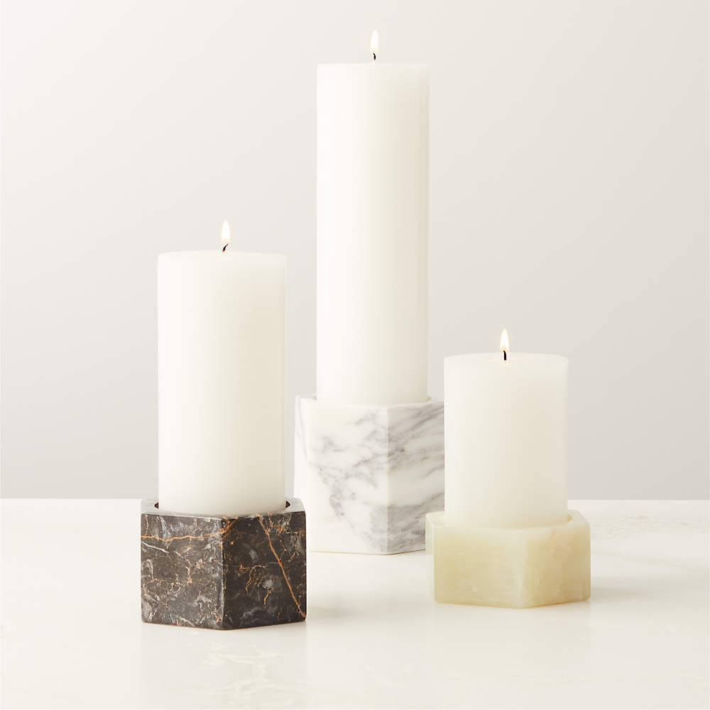 High quality marble candle tealight holder 100% Natural Marble Candle Holder Hexagon stone candle jars