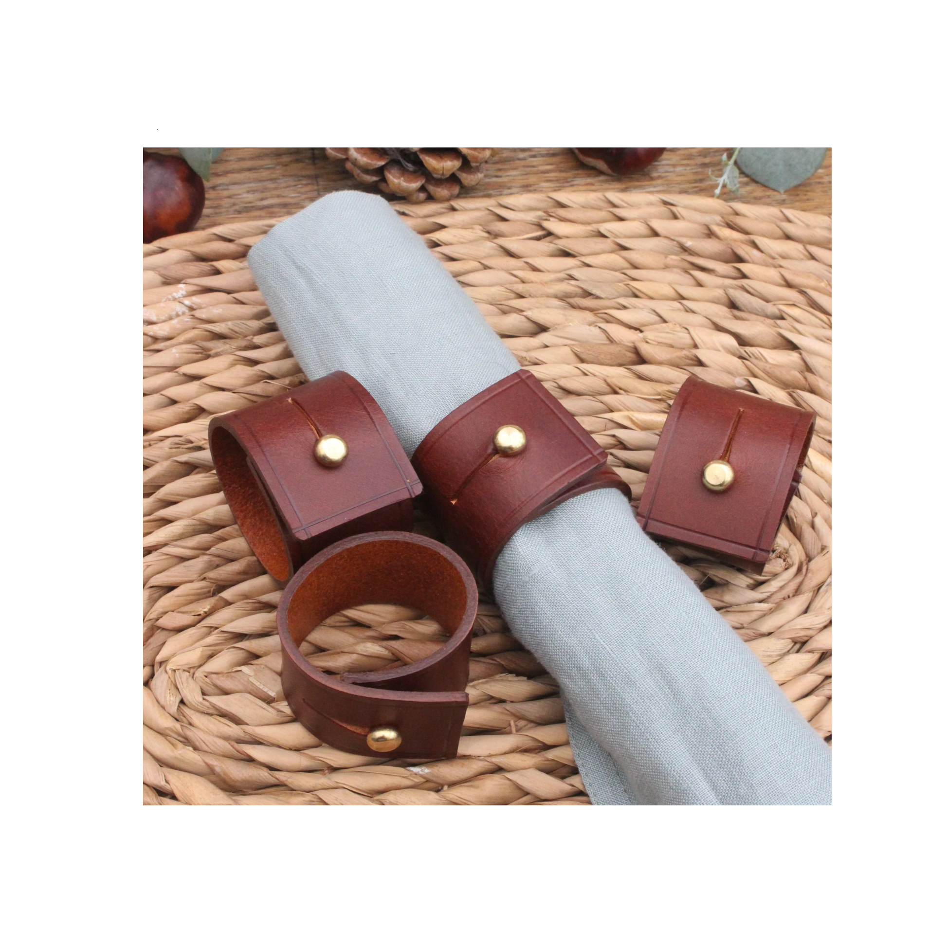 Circular napkin ring Servette For Holding Napkin And Decorative Ring Unique Luxury leather Napkin Ring