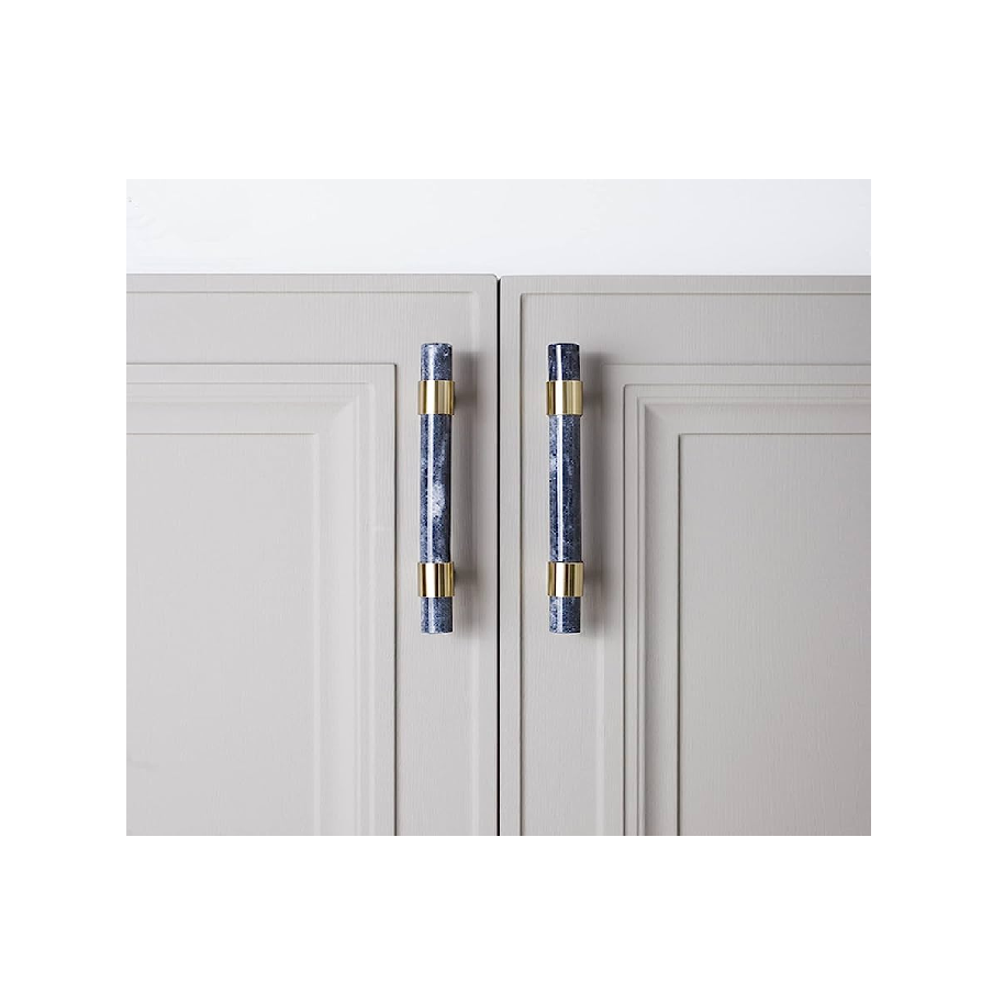 Marble and brass handle Furniture Kitchen Handles Pulls Hardware Modern Marble Cabinet Drawer Door Handles