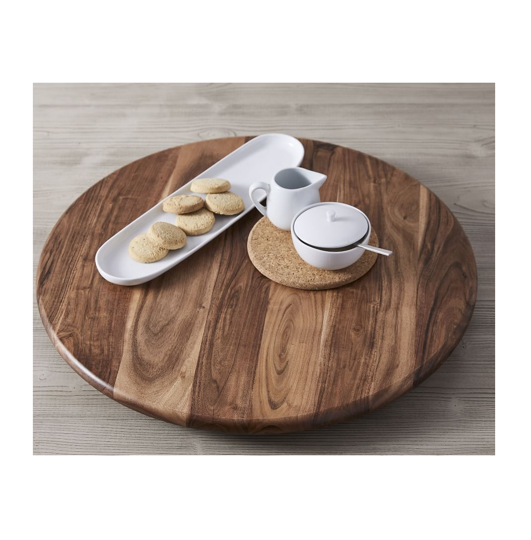 100% Real wooden lazy Susan for salt and milk Jar Racks & Shelving Units Round shaped handicraft best price