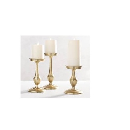 Brass candlestick holder home decoration gold brushed metal candle holder Indore decorative brass candle stand