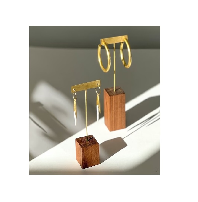 New design brass earring holder stand for Earring Hanger with Brass Hooks Jewelry Holder Sand for wholesale