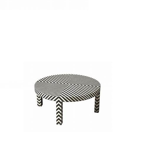 MDF Bone Inlay Stool Modern Good Quality Living Room Round Stool With Wooden Stand For Bedroom Decor bone inlay table