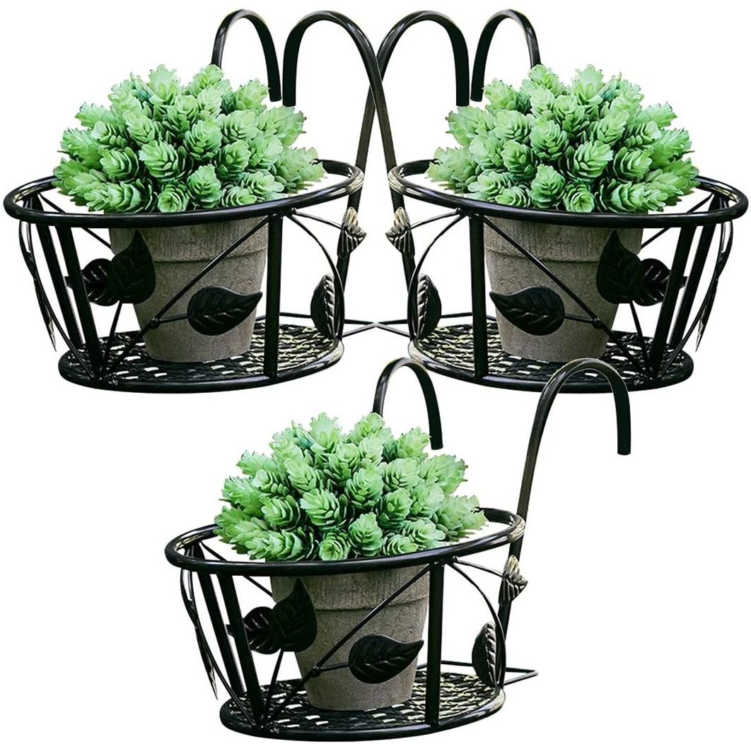 Hanging Flower Pots Metal Bucket Planter hanger stand for balcony and restaurant decorate item metal planter pot stand