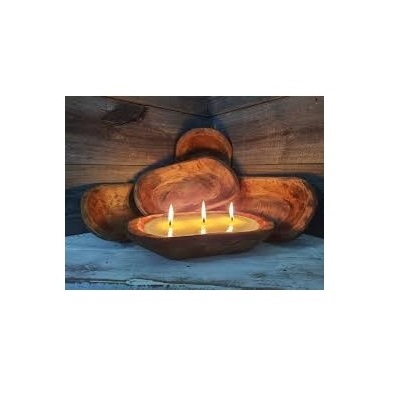 Natural wooden dough candle bowl Luxury Romantic wood dough bowls candle wooden for wholesale price