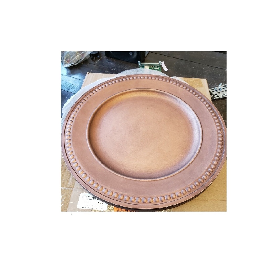 Copper charger plate top selling product rose gold color 100% handicraft copper charger plate