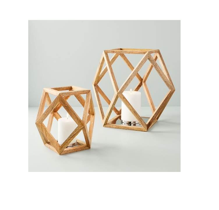 Modern design wood Lantern & Candle jar Handicraft Best selling product Wood Candle holder decor festival