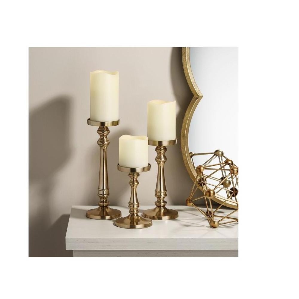 Brass candlestick holder home decoration gold brushed metal candle holder Indore decorative brass candle stand