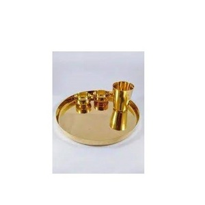 Antique Brass dinner set top selling product dinner table decorate brass dinner set for customized size