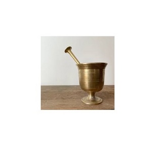 Hot selling brass mortar and pestle For Garlic Ginger Pill Herbs Spices crusher for manufacture from India