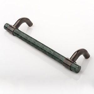 Traditional Style Brass and marble Pull handles Factory supply brass push and marble pull door handle