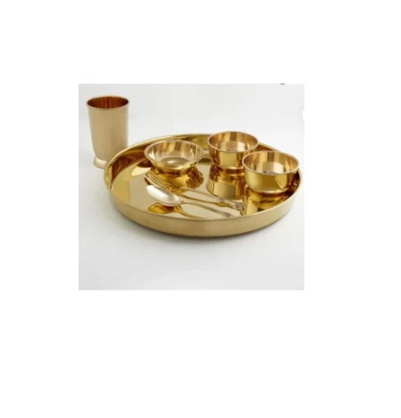 Antique Brass dinner set top selling product dinner table decorate brass dinner set for customized size