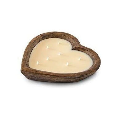 Heart shape wood candle dough bowl parties decorate Luxury Romantic dough bowls wooden decorate use for best price