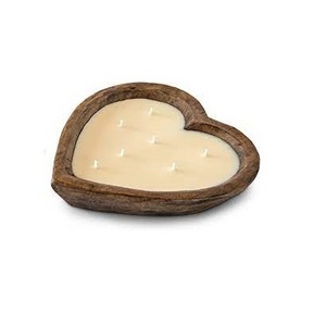 Heart shape wood candle dough bowl parties decorate Luxury Romantic dough bowls wooden decorate use for best price