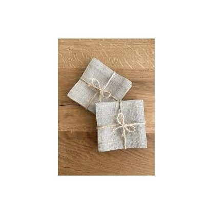 Latest linen coaster wedding wholesale linen coaster white color fabric for home garden table linen coaster Customize Box