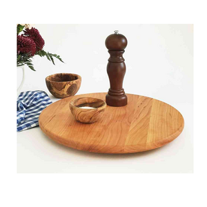 100% Real wooden lazy Susan for salt and milk Jar Racks & Shelving Units Round shaped handicraft best price