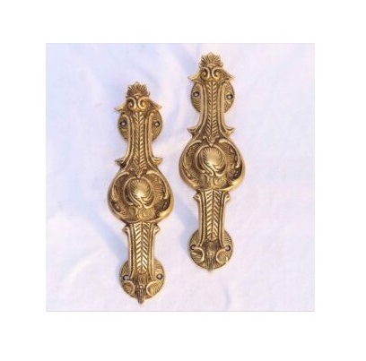 Brass door handle for Interior Room Door Handle leaf design Brass Door Pull Handle customized size and sale