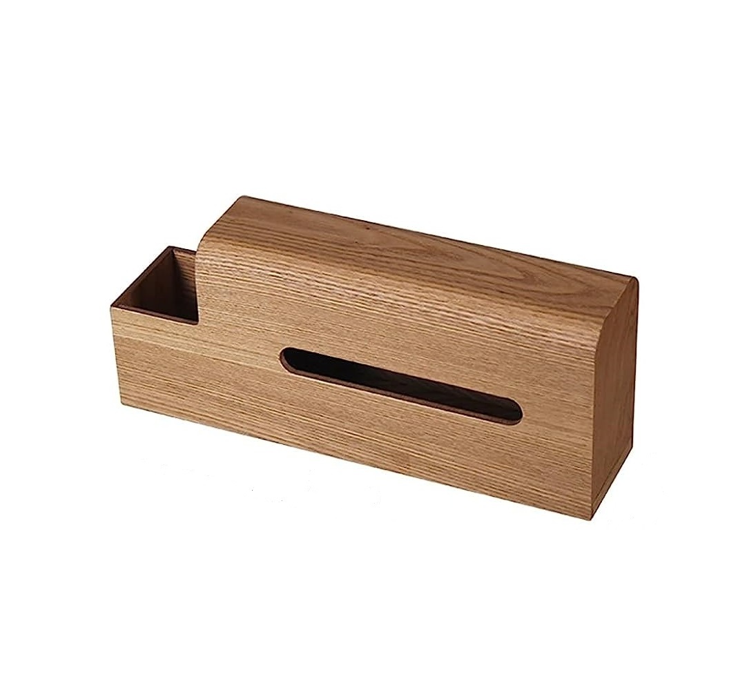 Wooden Tissue Box Rectangle Napkin Tissue Holder Facial Tissue Dispenser Box with Bamboo Wood Lid